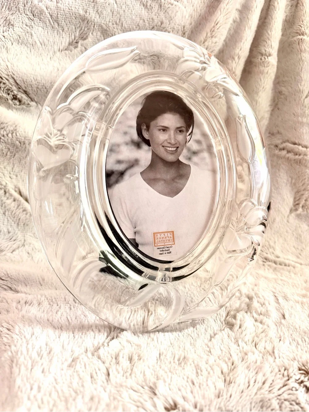 4x6 Fifth Avenue Crystal Frame Etched with Floral Accents